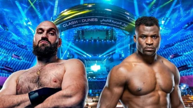 Cameroonian Francis Ngannou will face WBC heavyweight champion Tyson Fury in the boxing ring in Saudi Arabia on Saturday October 28. GETTY IMAGES.